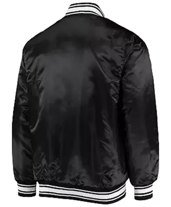 Mens Buffalo Bills Satin Baseball Full Snap Jacket Back