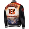 Men's Cincinnati Bengals Black Sublimated Satin Jacket