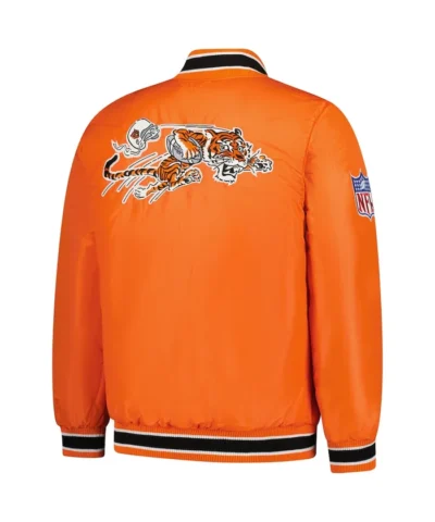 Mens Cincinnati Bengals Orange Satin Varsity Jacket