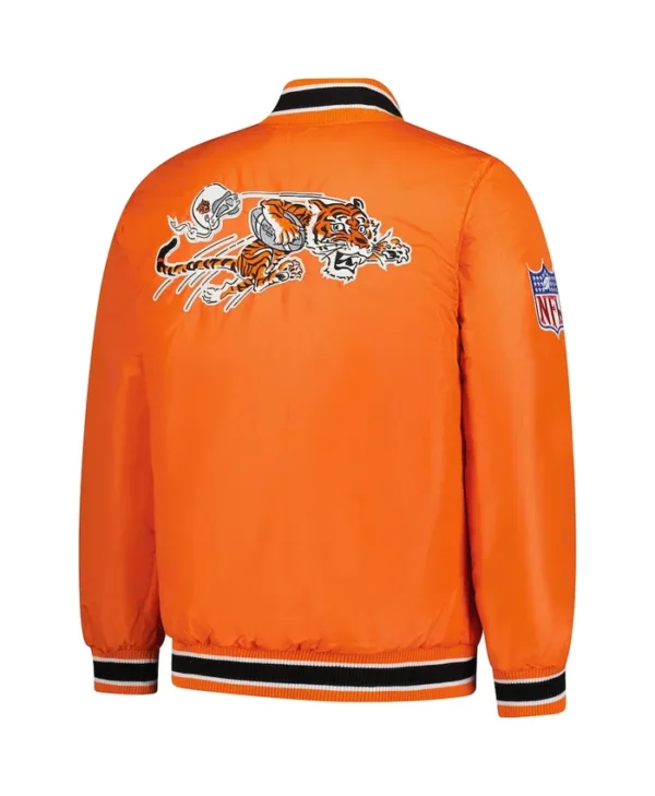 Mens Cincinnati Bengals Orange Satin Varsity Jacket