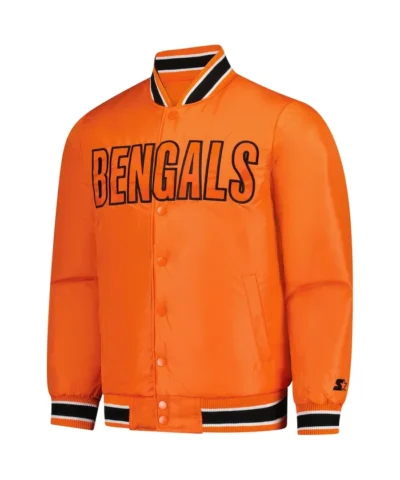 Men's Cincinnati Bengals Orange Satin Varsity Jacket