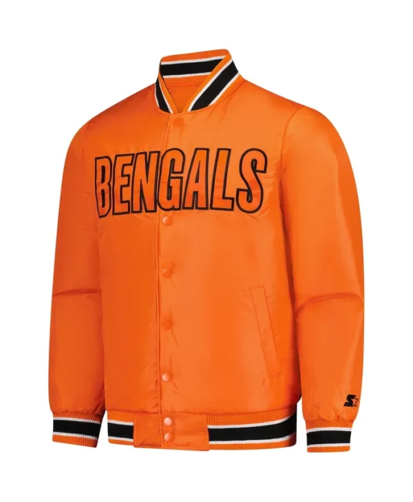 Men's Cincinnati Bengals Orange Satin Varsity Jacket
