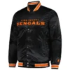 Mens Cincinnati Bengals Starter Black Satin Varsity Jacket