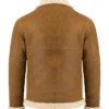 Mens For Shearling-Lined Brown Aviator Leather Jacket