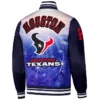 Men's Houston Texans Navy Sublimated Satin Jacket
