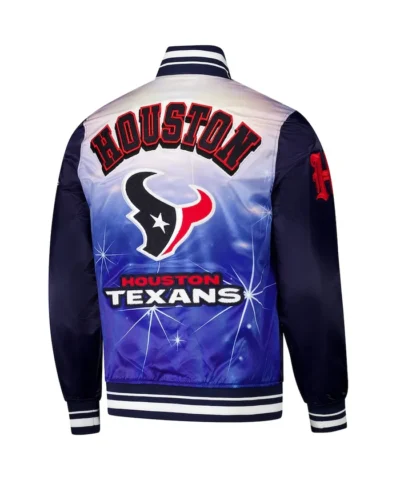Men's Houston Texans Navy Sublimated Satin Jacket