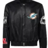 Mens Miami's Leather Bomber Jacket