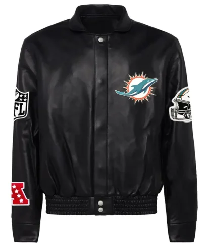 Mens Miami's Leather Bomber Jacket