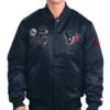 Men's Navy Houston Texans Exclusive Satin Full-Snap Jacket