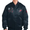 Men Navy Houston Texans Exclusive Satin Full-Snap Jacket
