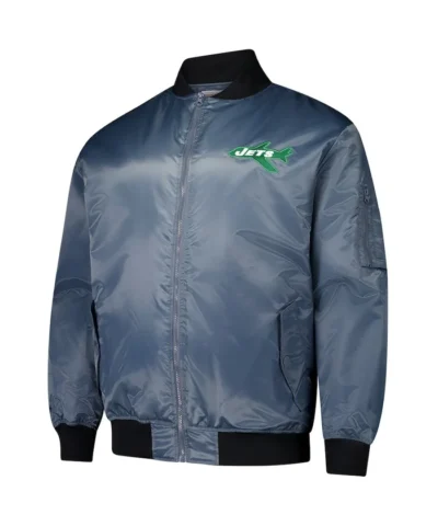 Men New York Jets Charcoal Bomber Jacket