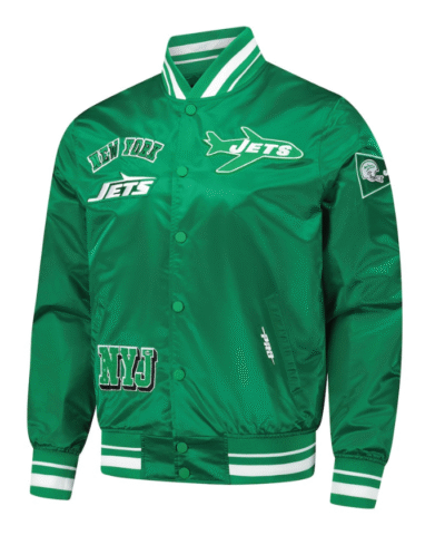 Men's New York Jets Green Sublimated Satin Jacket