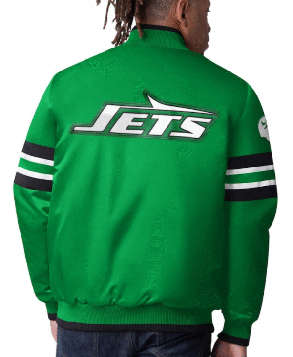 Mens New York Jets Green Vintage Logo Scout Varsity Jacket