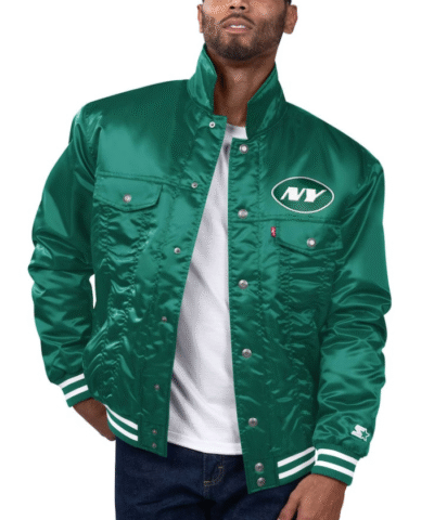 Men's New York Jets Levi’s x Starter Green Trucker Jacket