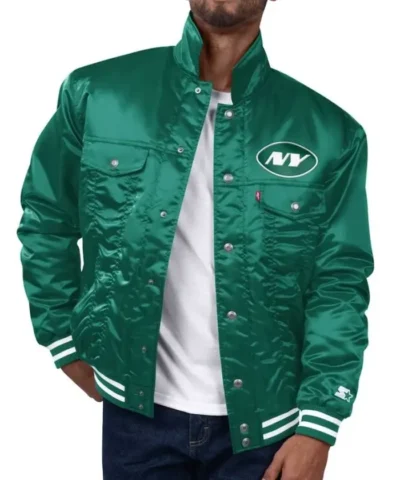 Men's New York Jets Levi’s x Starter Trucker Green Jacket
