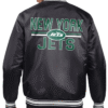 Men's New York Jets Starter Black Satin Varsity Jacket