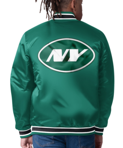 Men's New York Jets Starter Closer Reversible Satin Green Jacket