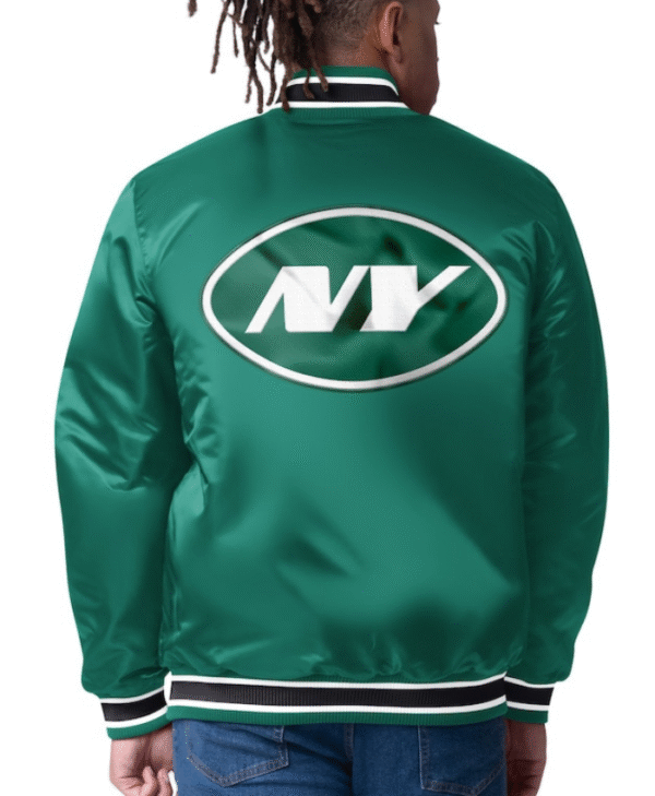 Men's New York Jets Starter Closer Reversible Satin Green Jacket