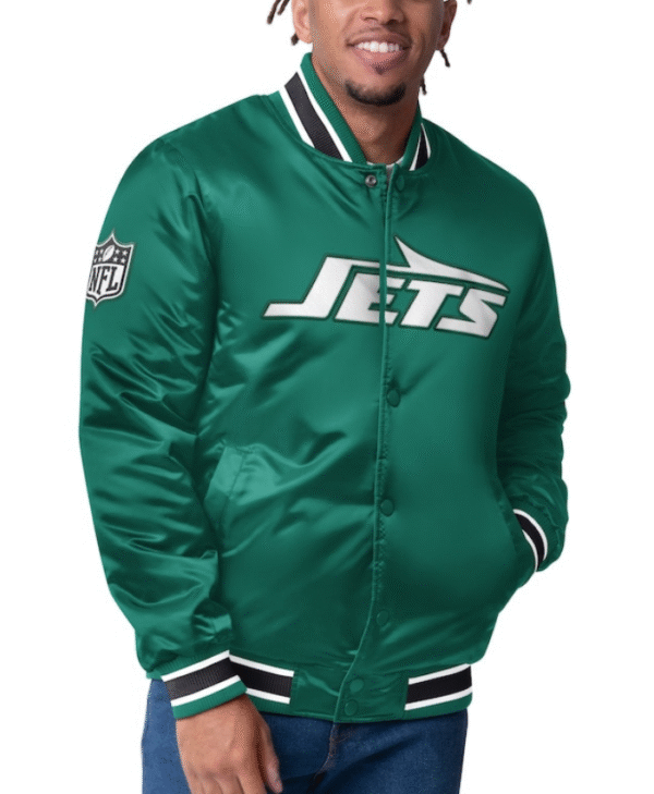 Men's New York Jets Starter Closer Reversible Satin Jacket
