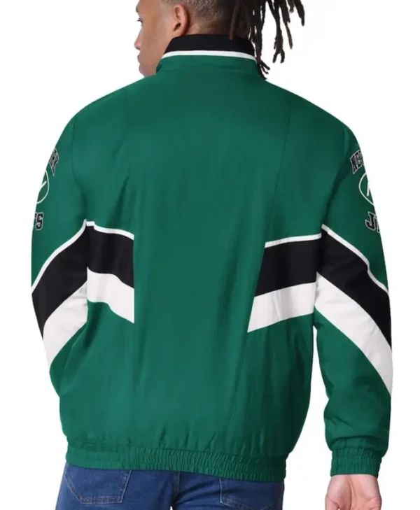 Men's New York Jets Starter Green Captain Satin Varsity Jacket - Image 2