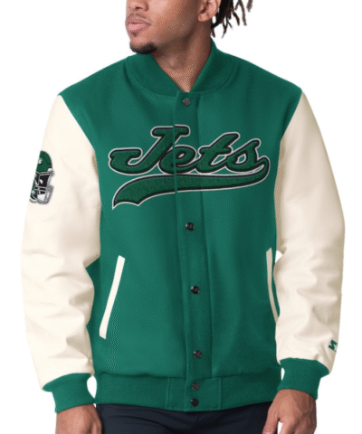 Men's New York Jets Starter Green Complete Game Varsity Jacket
