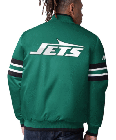 Mens New York Jets Starter Green Scout Varsity Jacket