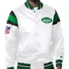 Men New York Jets Starter White Vintage Satin Varsity Jacket