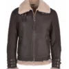 Mens Retro Flying Leather Jacket Front View