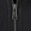 Mens Sheepskin Aviator Leather Jacket Close Up Zip