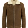 Mens Tan Brown Shearling Jacket