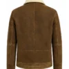 Mens Tan Brown Shearling Jacket Back