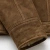 Mens Tan Brown Shearling Jacket Cuffs