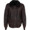 Luxury Brown Sheepskin Pilot Leather Jacket