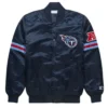 NFL Striped Tennessee Titans Satin Jacket - Navy Blue