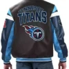 Tennessee Titans Varsity Full-Zip Black Leather Jacket