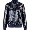 Women's Cuce Navy Houston TexanS Sequin Jacket