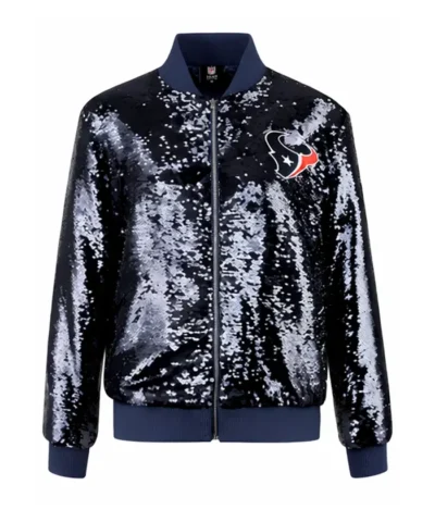 Women's Cuce Navy Houston TexanS Sequin Jacket