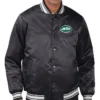 New York Jets Starter Black Satin Varsity Jacket