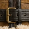 Shearling-Lined Brown Aviator Leather Jacket Mens Close Up Hemline