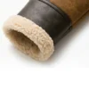 Shearling-Lined Brown Aviator Leather Jacket Mens Close up Cuffs