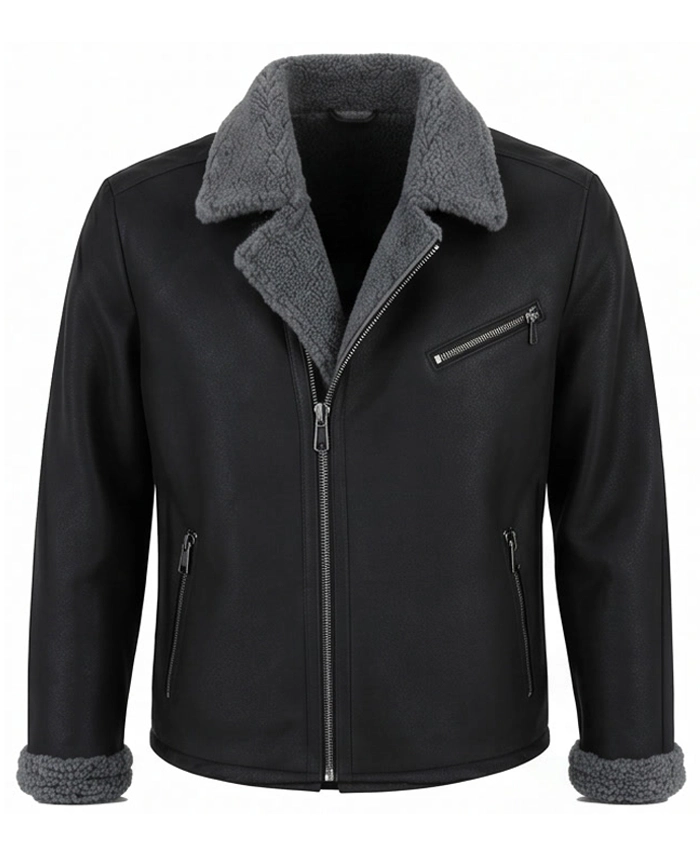 Sheepskin Aviator Leather Jacket For Men