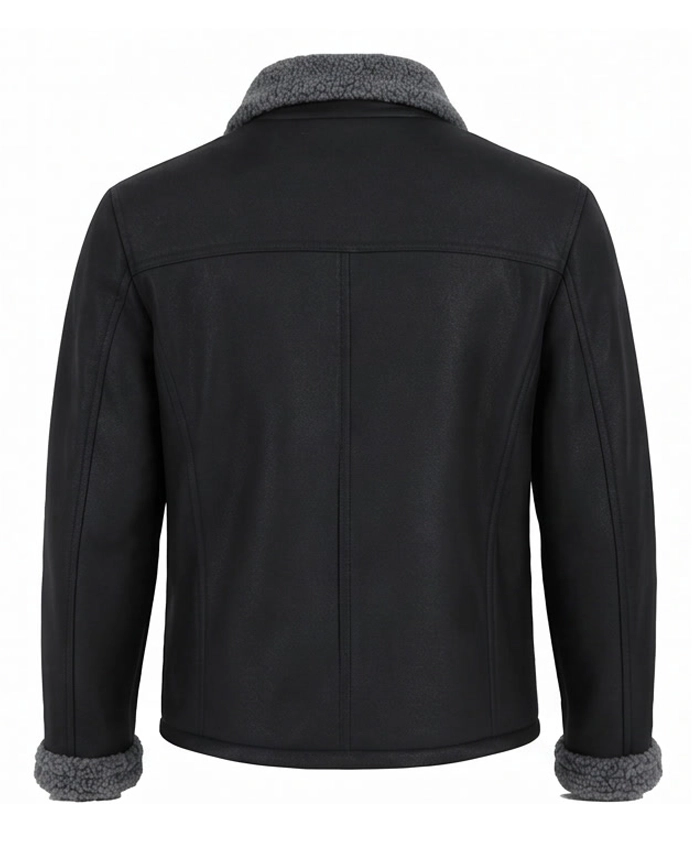 Sheepskin Aviator Leather Jacket For Mens