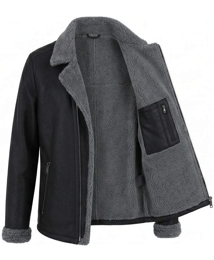 Sheepskin Aviator Leather Men Jacket