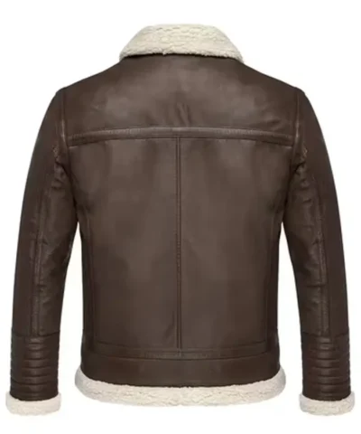 Shop Men Brown Shearling Leather Jacket