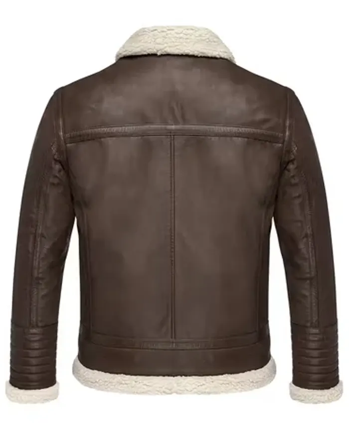 Shop Men Brown Shearling Leather Jacket