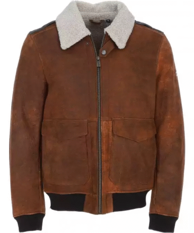 Aviator Suede Brown Leather Jacket