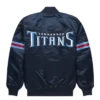 Striped Tennessee Titans Satin Jacket - Navy BLue