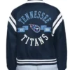 Tennessee Titans Printed Logo Navy Blue Varsity Satin Jacket