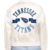 Tennessee Titans Printed Logo Satin Cream Jacket
