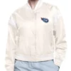 Tennessee Titans Printed Logo Satin Jacket - Cream